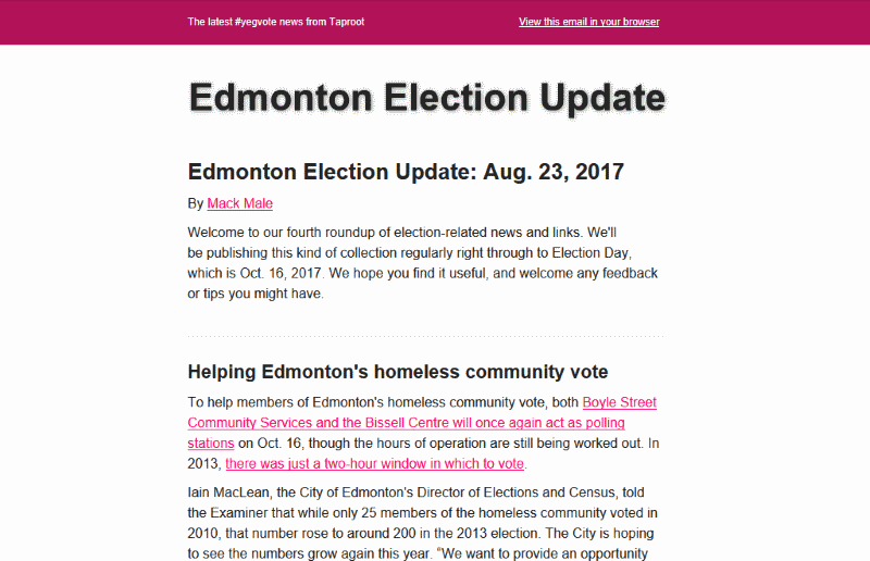 Edmonton Election Update